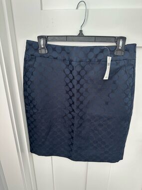 Banana Republic Navy Dot Jacquard Pencil Skirt - NWT